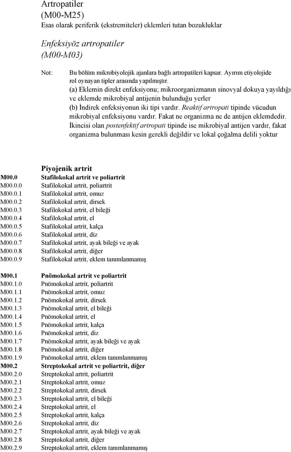 (a) Eklemin direkt enfeksiyonu; mikroorganizmanın sinovyal dokuya yayıldığı ve eklemde mikrobiyal antijenin bulunduğu yerler (b) İndirek enfeksiyonun iki tipi vardır.