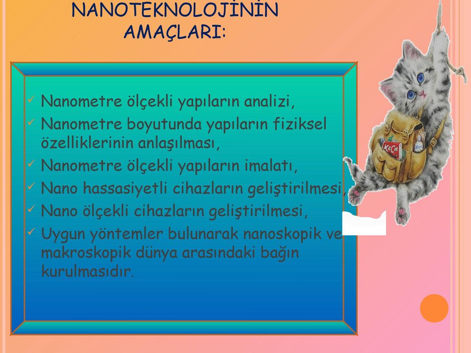 Nano hassasiyetli cihazların geliştirilmesi, Nano ölçekli cihazların geliştirilmesi,