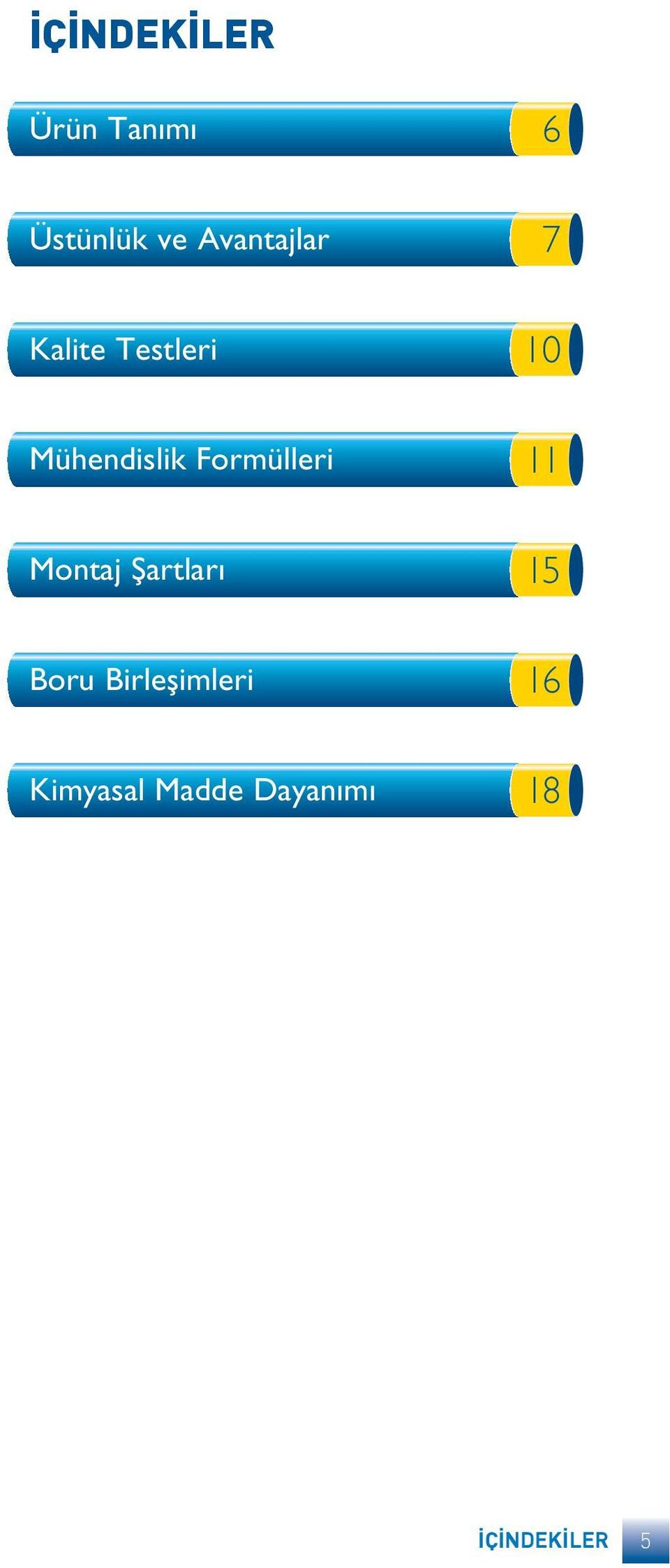 Formülleri 11 Montaj Şartları 15 Boru