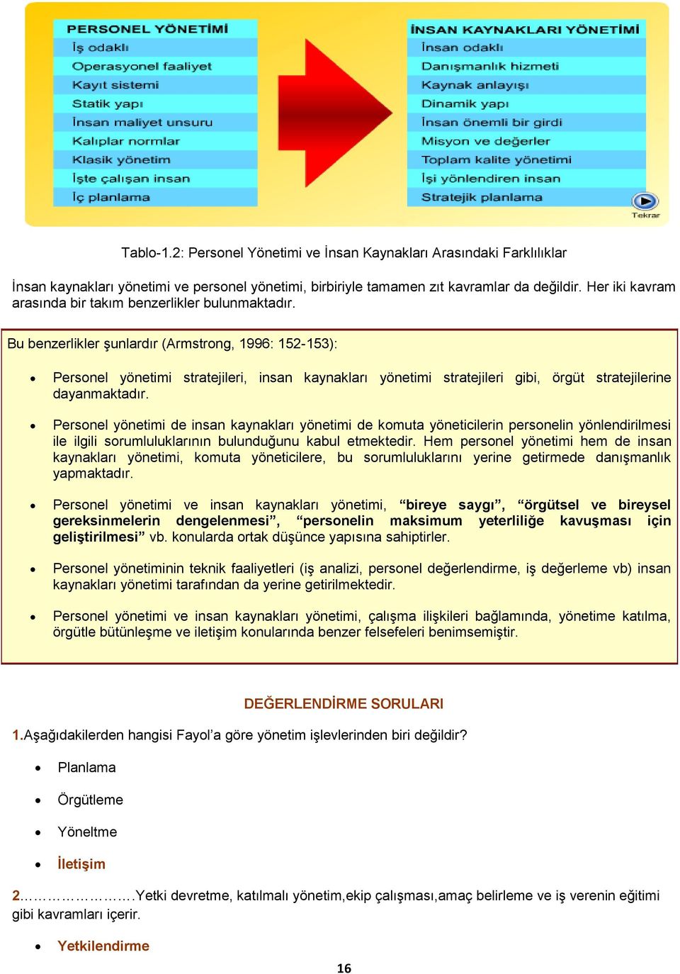 Bu benzerlikler şunlardır (Armstrong, 1996: 152-153): Personel yönetimi stratejileri, insan kaynakları yönetimi stratejileri gibi, örgüt stratejilerine dayanmaktadır.