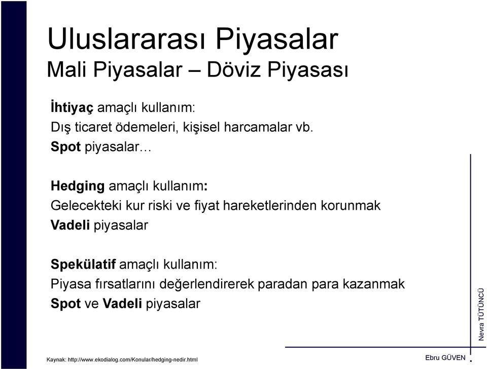 Spot piyasalar Hedging amaçlı kullanım: Gelecekteki kur riski ve fiyat hareketlerinden korunmak