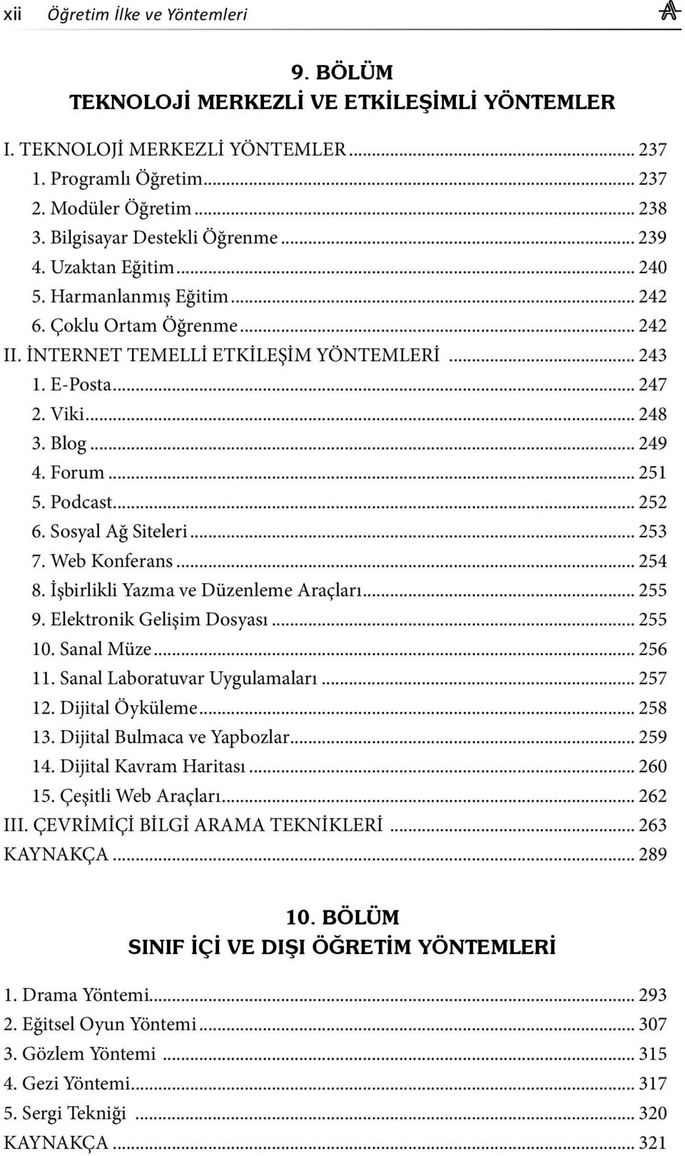 .. 248 3. Blog... 249 4. Forum... 251 5. Podcast... 252 6. Sosyal Ağ Siteleri... 253 7. Web Konferans... 254 8. İşbirlikli Yazma ve Düzenleme Araçları... 255 9. Elektronik Gelişim Dosyası... 255 10.