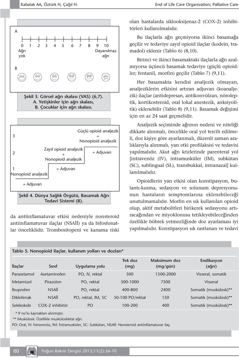 Dünya Sağlık Örgütü, Basamak Ağrı Tedavi Sistemi (8). da antiinflamatuvar etkisi nedeniyle nonsteroid antiinflamatuvar ilaçlar (NSAİİ) ya da bifosfonatlar önceliklidir.