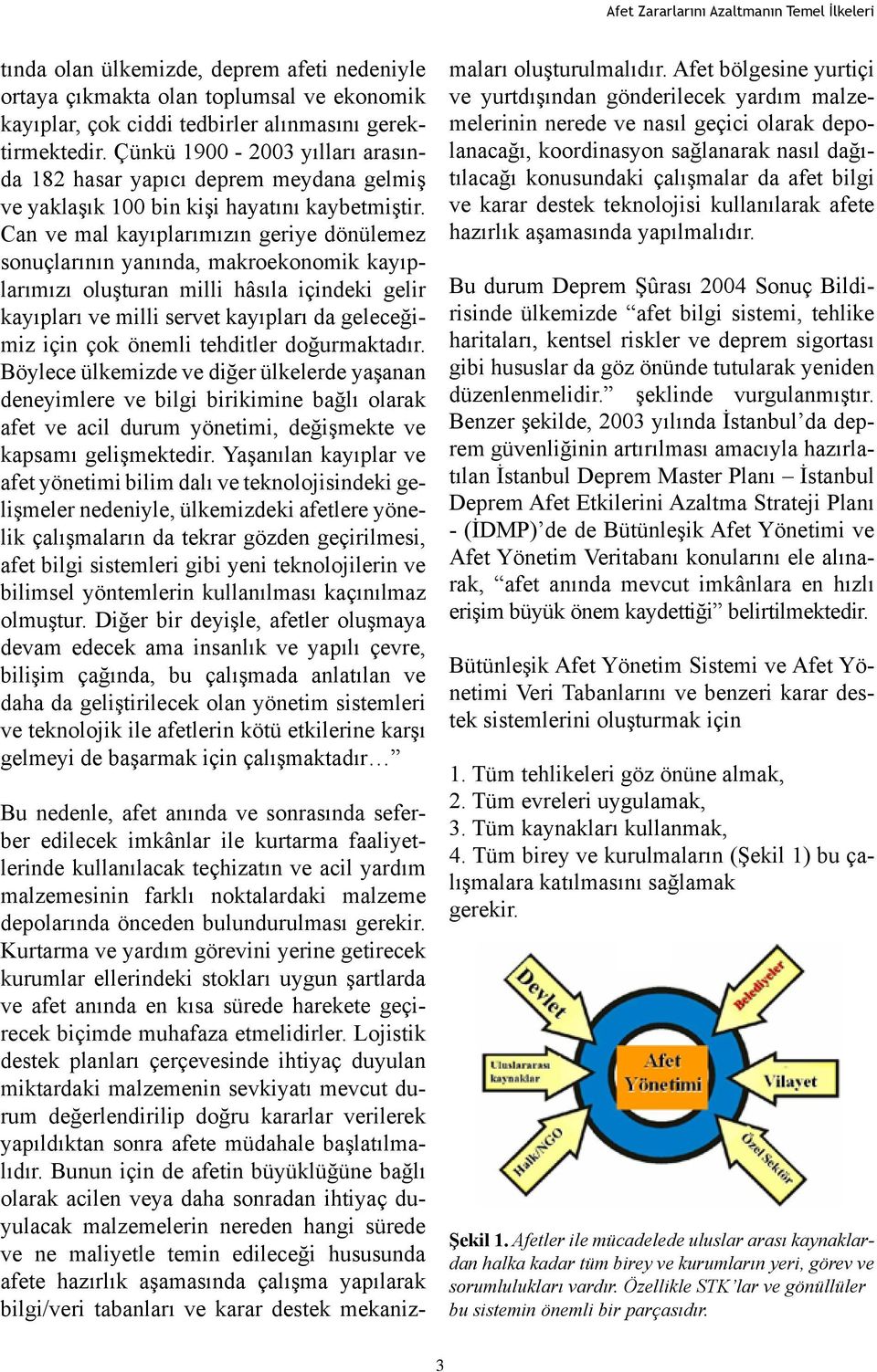 Can ve mal kayıplarımızın geriye dönülemez sonuçlarının yanında, makroekonomik kayıplarımızı oluşturan milli hâsıla içindeki gelir kayıpları ve milli servet kayıpları da geleceğimiz için çok önemli