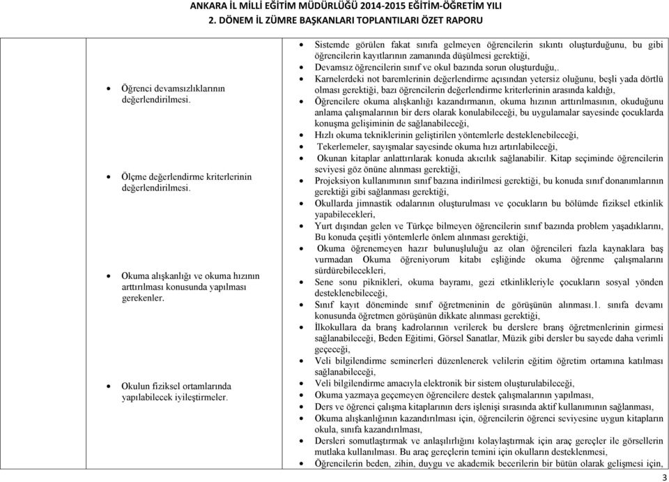 Sistemde görülen fakat sınıfa gelmeyen öğrencilerin sıkıntı oluşturduğunu, bu gibi öğrencilerin kayıtlarının zamanında düşülmesi gerektiği, Devamsız öğrencilerin sınıf ve okul bazında sorun