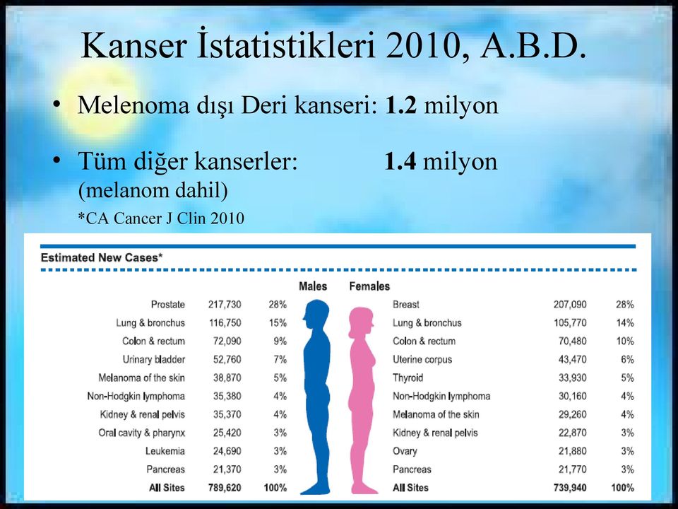 2 milyon Tüm diğer kanserler: