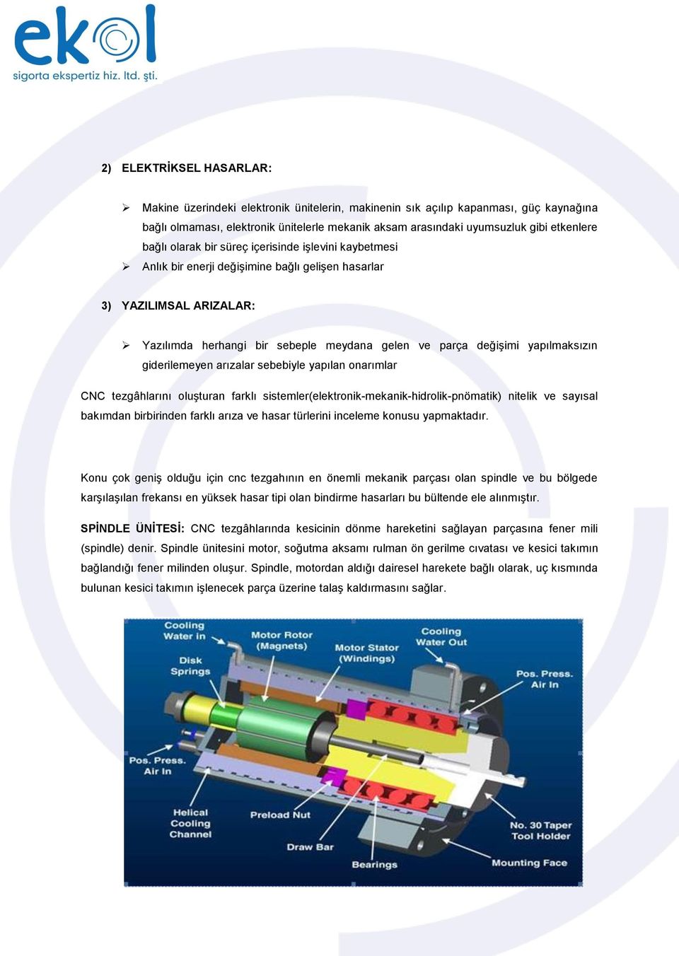 değişimi yapılmaksızın giderilemeyen arızalar sebebiyle yapılan onarımlar CNC tezgâhlarını oluşturan farklı sistemler(elektronik-mekanik-hidrolik-pnömatik) nitelik ve sayısal bakımdan birbirinden