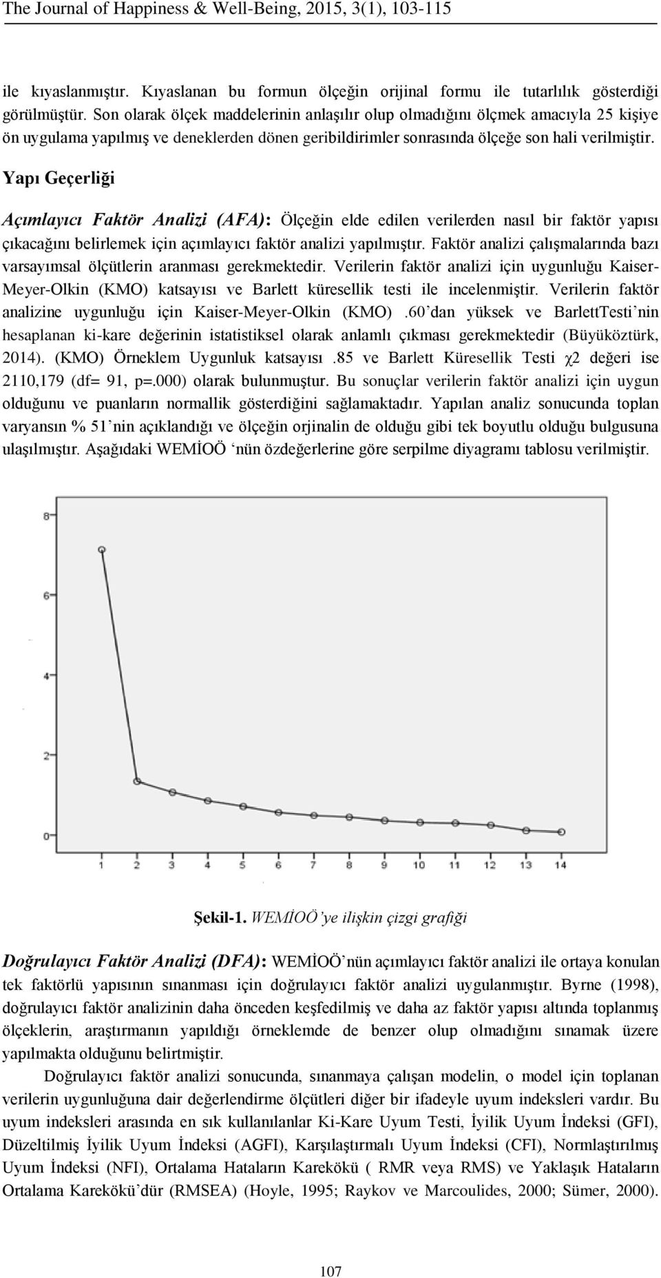 Yapı Geçerliği Açımlayıcı Faktör Analizi (AFA): Ölçeğin elde edilen verilerden nasıl bir faktör yapısı çıkacağını belirlemek için açımlayıcı faktör analizi yapılmıştır.