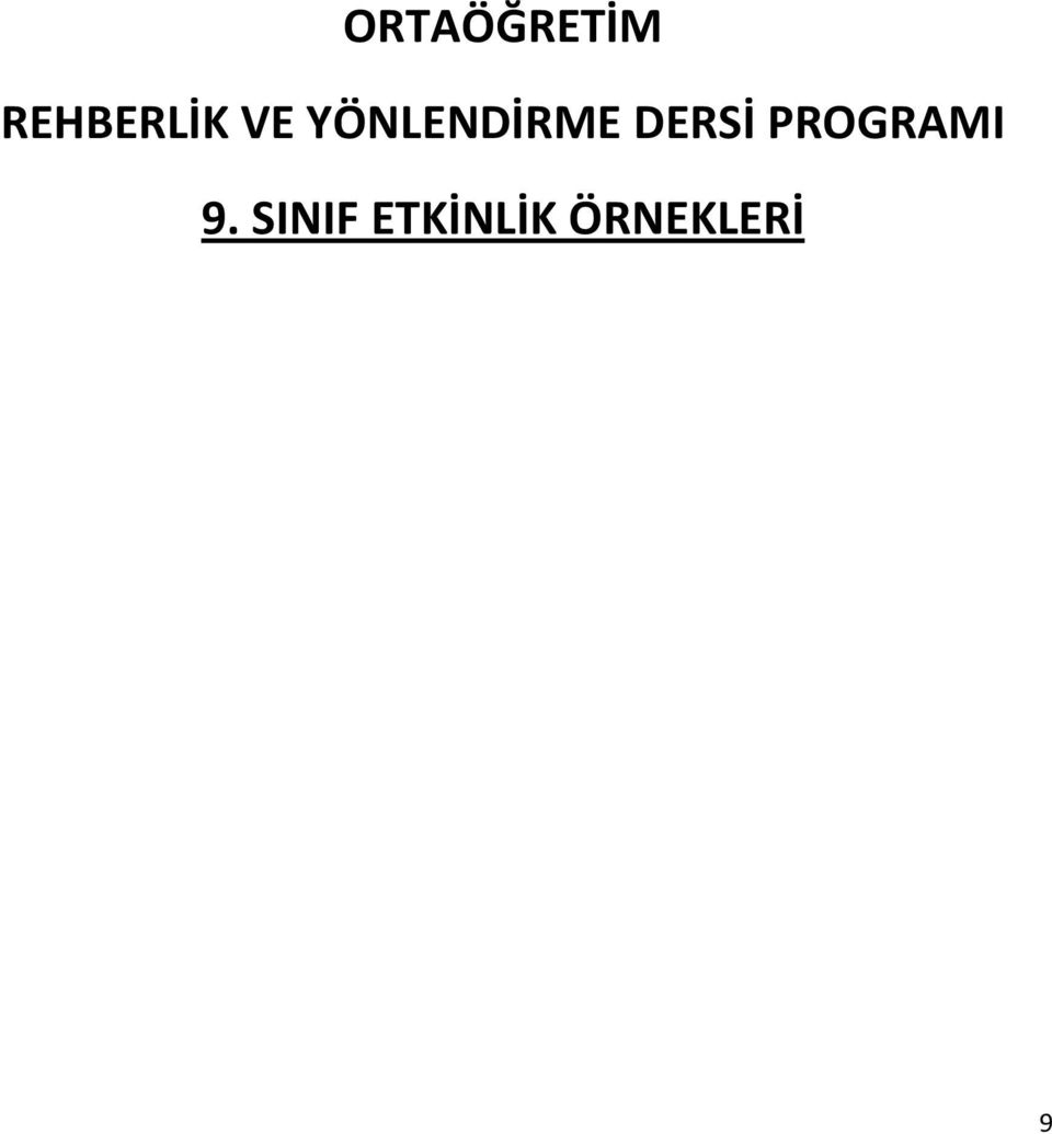 YÖNLENDİRME DERSİ