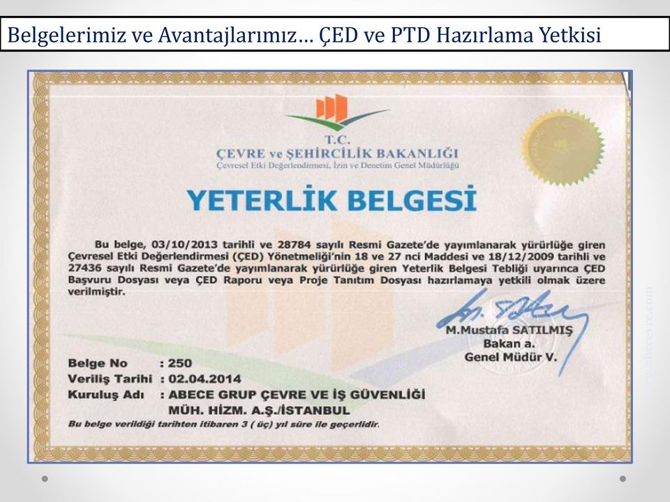 ve PTD Hazırlama