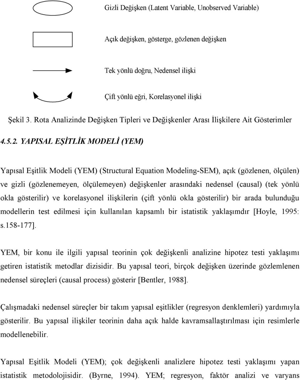 . YAPISAL EŞİTLİK MODELİ (YEM) Yapısal Eşitlik Modeli (YEM) (Structural Equation Modeling-SEM), açık (gözlenen, ölçülen) ve gizli (gözlenemeen, ölçülemeen) değişkenler arasındaki nedensel (causal)