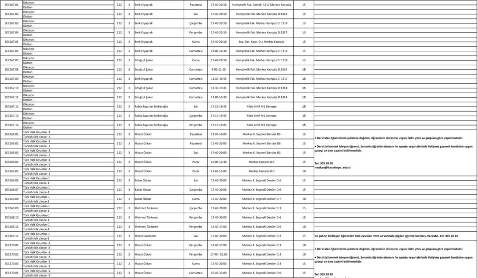 Merkez Kampüs D:11 Hemşirelik Fak. Merkez Kampüs D: 11 Hemşirelik Fak. Merkez Kampüs D:117 Seç. Der. Koor. D:1 Merkez Kampüs Hemşirelik Fak. Merkez Kampüs D: 11 Hemşirelik Fak. Merkez Kampüs D: 11 Hemşirelik Fak. Merkez Kampüs D:11 Hemşirelik Fak.