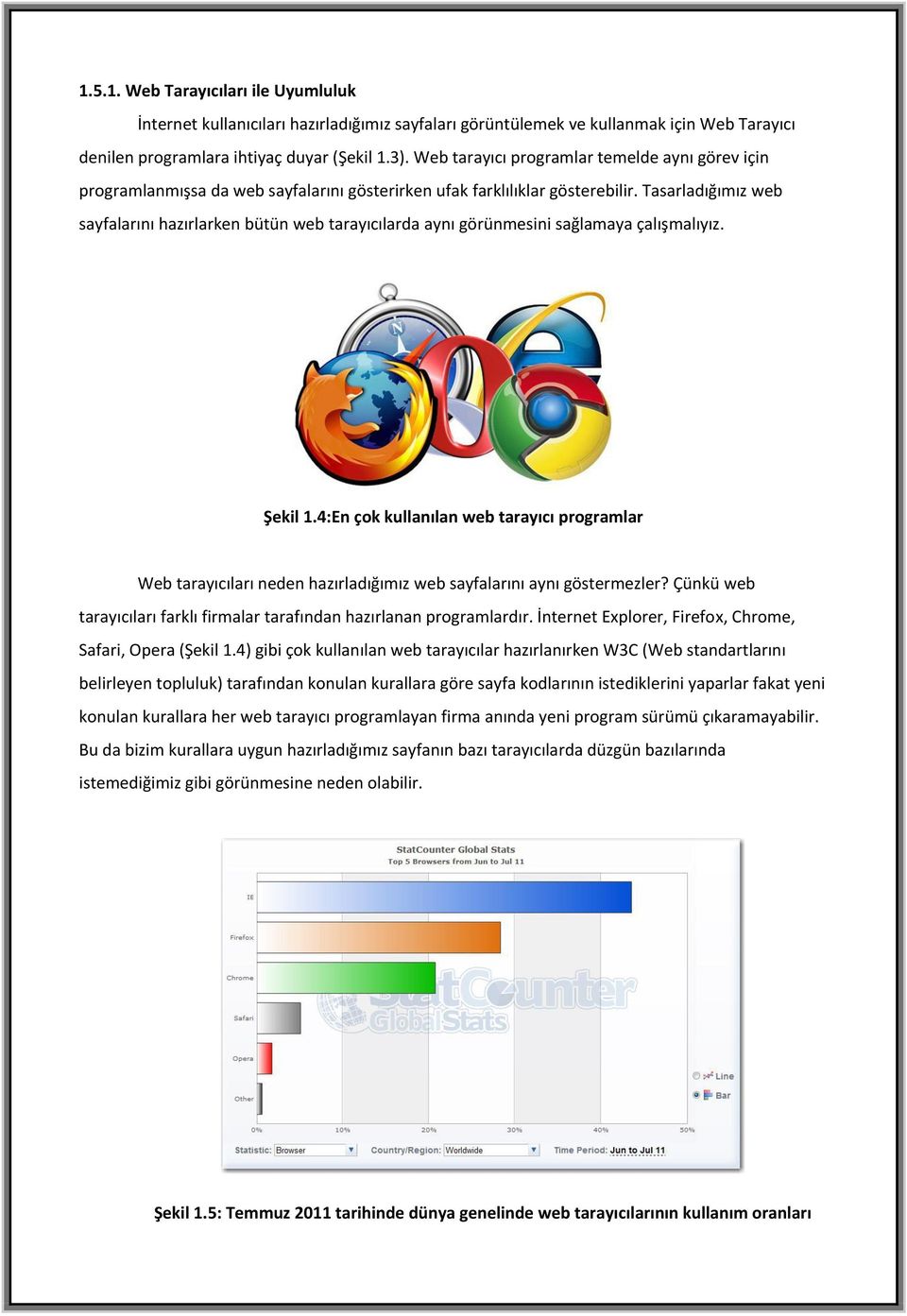 Tasarladığımız web sayfalarını hazırlarken bütün web tarayıcılarda aynı görünmesini sağlamaya çalışmalıyız. Şekil 1.