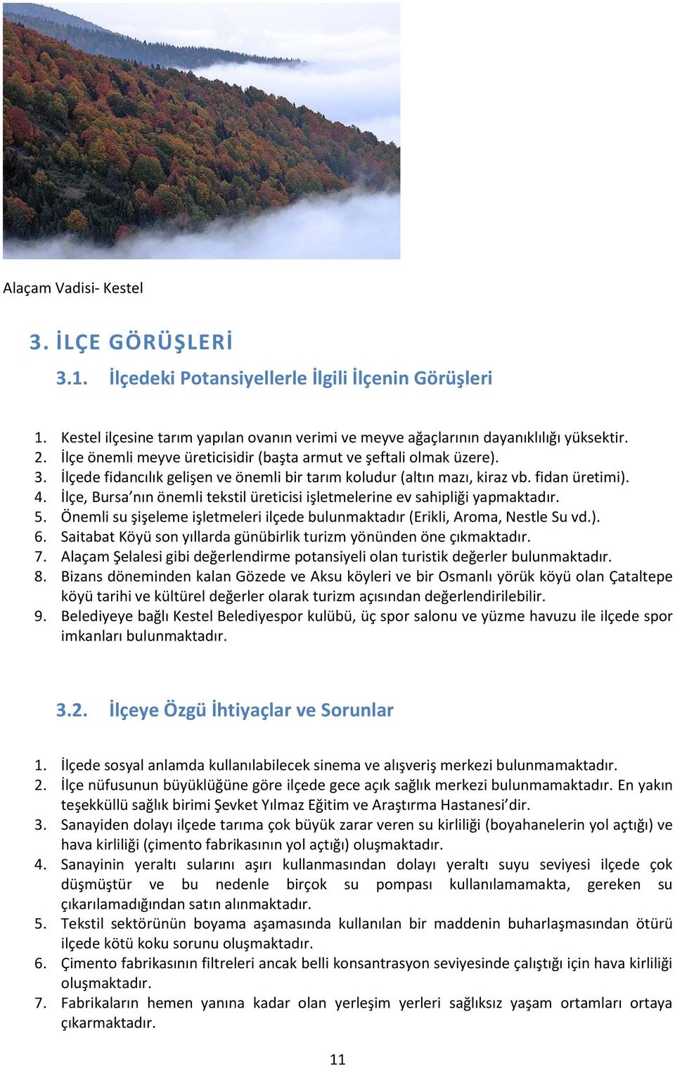 İlçe, Bursa nın önemli tekstil üreticisi işletmelerine ev sahipliği yapmaktadır. 5. Önemli su şişeleme işletmeleri ilçede bulunmaktadır (Erikli, Aroma, Nestle Su vd.). 6.