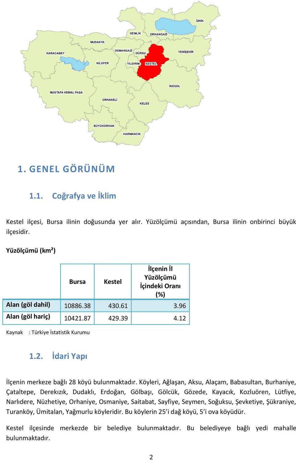 Köyleri, Ağlaşan, Aksu, Alaçam, Babasultan, Burhaniye, Çataltepe, Derekızık, Dudaklı, Erdoğan, Gölbaşı, Gölcük, Gözede, Kayacık, Kozluören, Lütfiye, Narlıdere, Nüzhetiye, Orhaniye, Osmaniye,