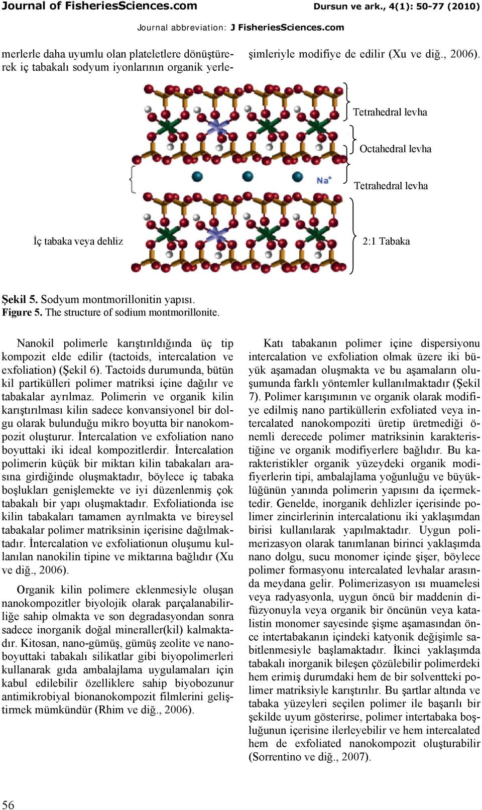 Nanokil polimerle karıştırıldığında üç tip kompozit elde edilir (tactoids, intercalation ve exfoliation) (Şekil 6).