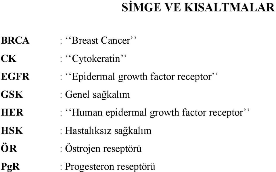 receptor : Genel sağkalım : Human epidermal growth factor