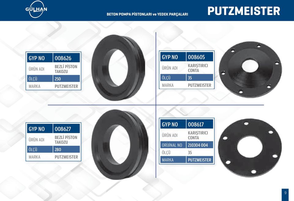 PUTZMEISTER PUTZMEISTER 008627 008617 BEZLİ PİSTON