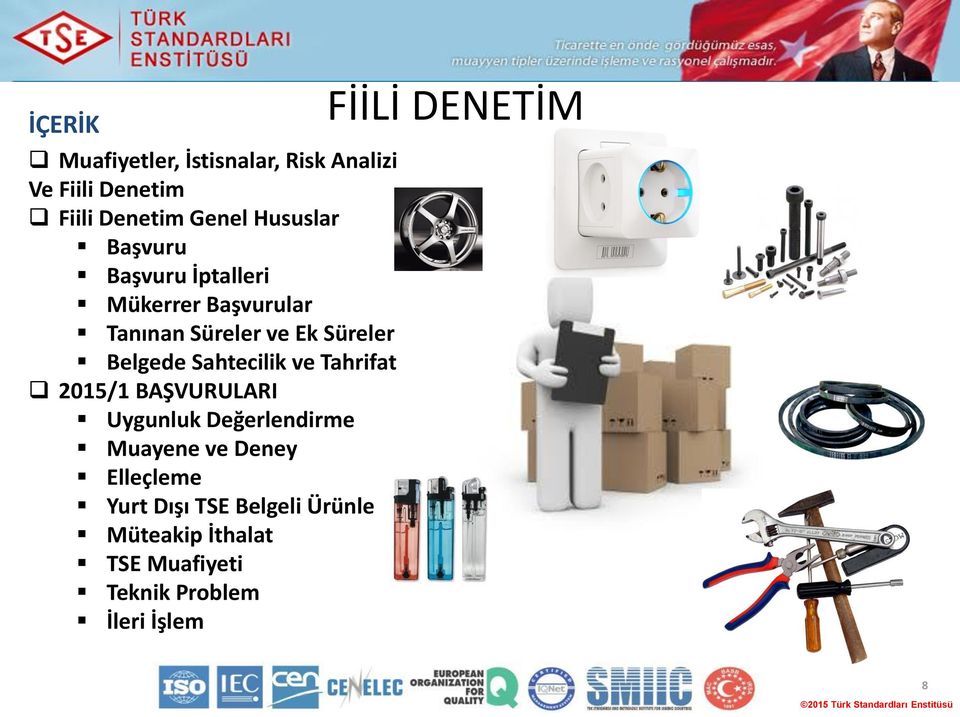 Sahtecilik ve Tahrifat 2015/1 BAŞVURULARI Uygunluk Değerlendirme Muayene ve Deney Elleçleme