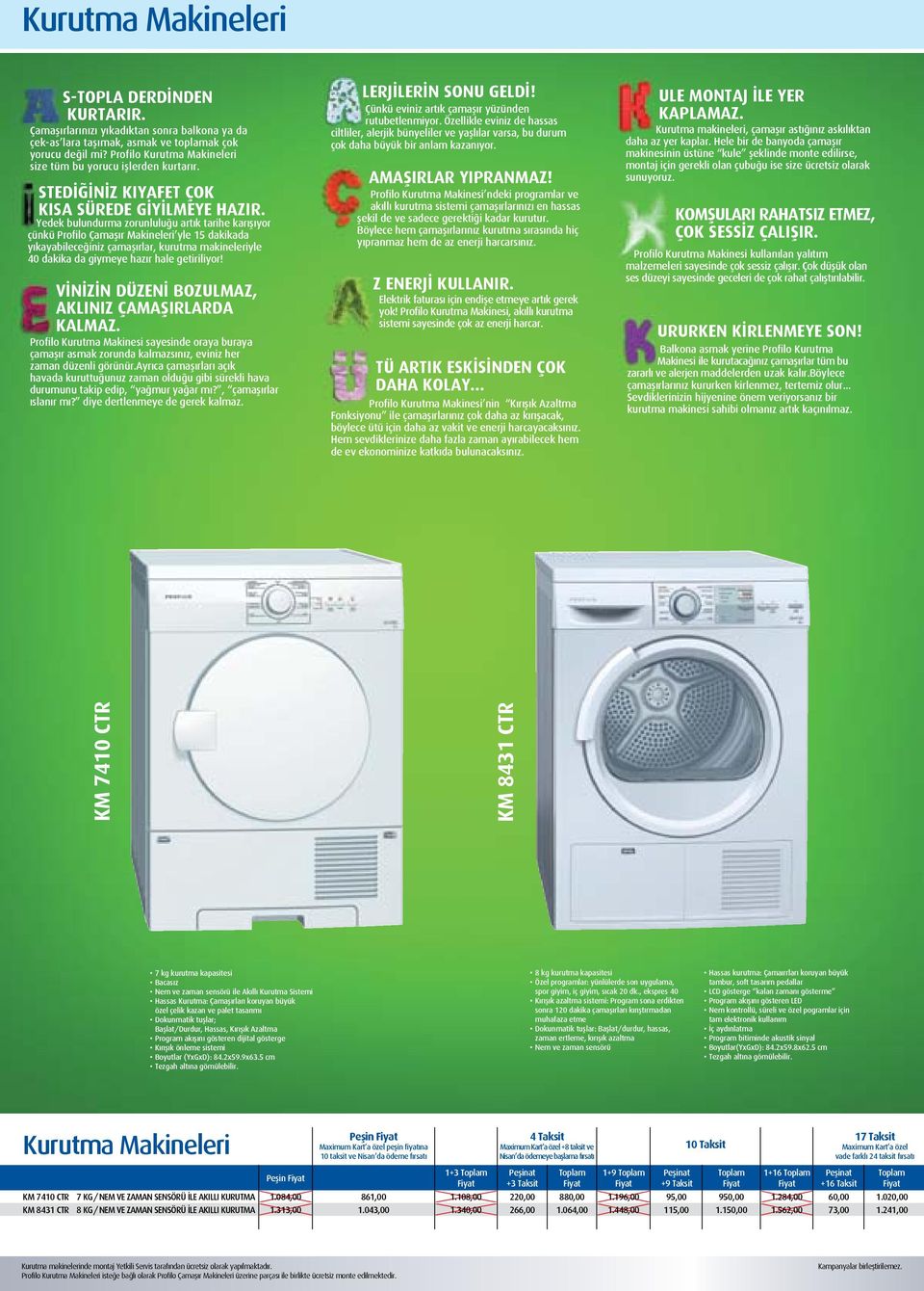 Yedek bulundurma zorunluluğu artık tarihe karışıyor çünkü Profilo Çamaşır Makineleri yle 15 dakikada yıkayabileceğiniz çamaşırlar, kurutma makineleriyle 40 dakika da giymeye hazır hale getiriliyor!