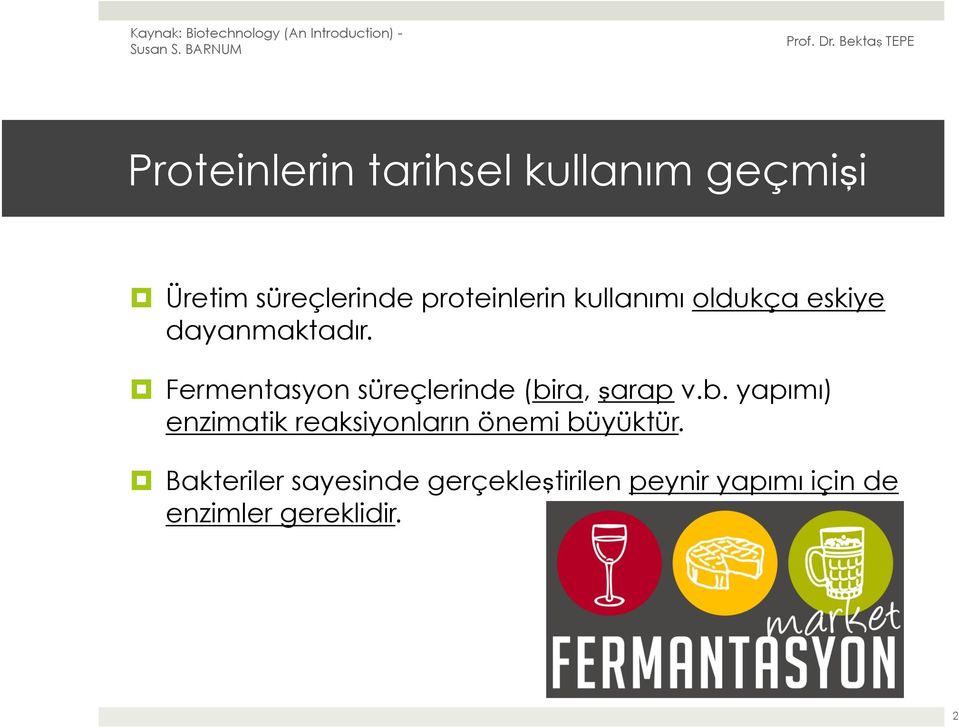 Fermentasyon süreçlerinde (bi