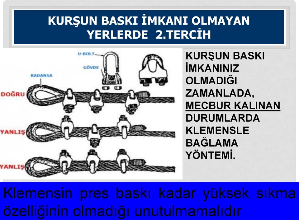 MECBUR KALINAN DURUMLARDA KLEMENSLE BAĞLAMA YÖNTEMİ.