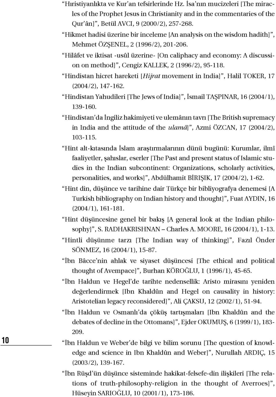 Hilâfet ve iktisat -usûl üzerine- [On caliphacy and economy: A discussion on method], Cengiz KALLeK, 2 (1996/2), 95-118.