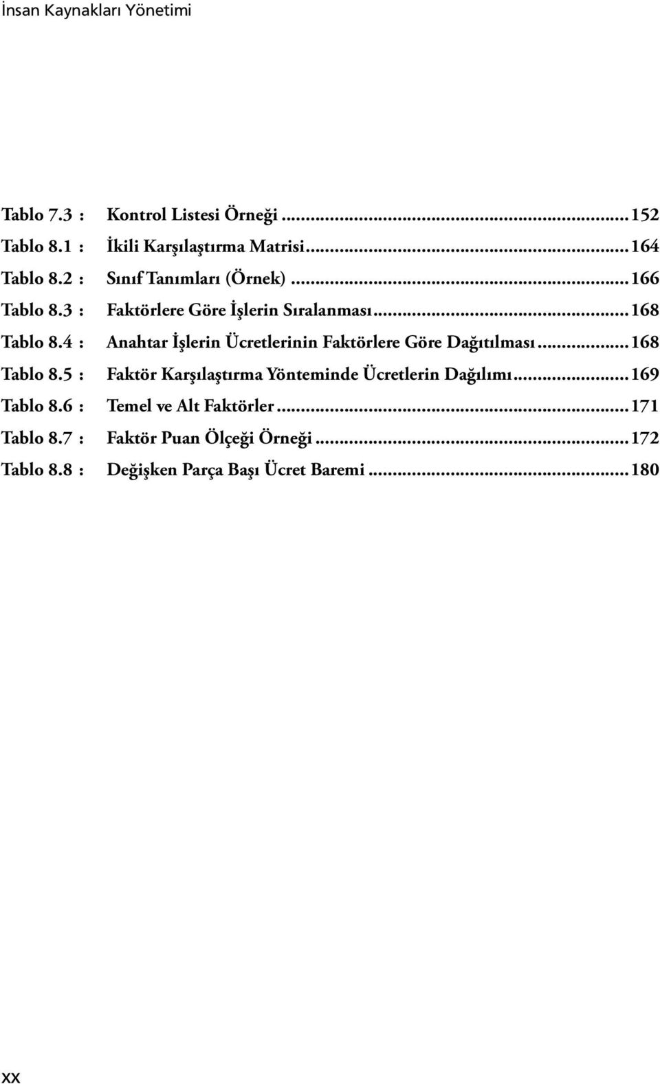 ..166 Faktörlere Göre İşlerin Sıralanması...168 Anahtar İşlerin Ücretlerinin Faktörlere Göre Dağıtılması.