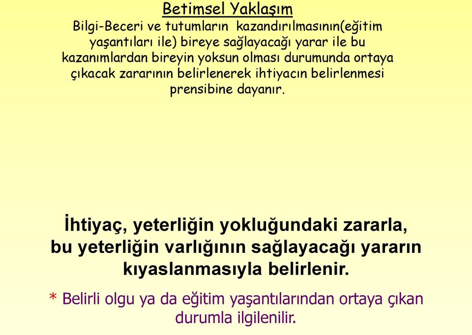 belirlenmesi prensibine dayanır.