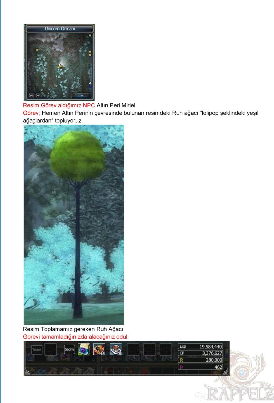 resimdeki Ruh ağacı "lolipop şeklindeki yeşil