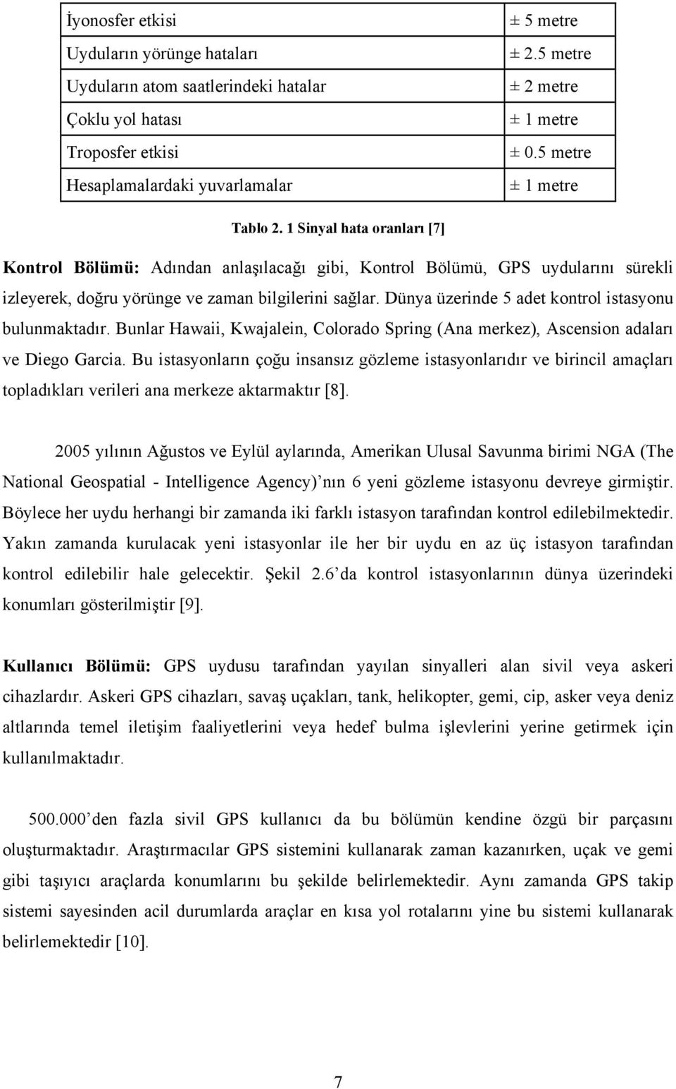 Dünya üzerinde 5 adet kontrol istasyonu bulunmaktadır. Bunlar Hawaii, Kwajalein, Colorado Spring (Ana merkez), Ascension adaları ve Diego Garcia.