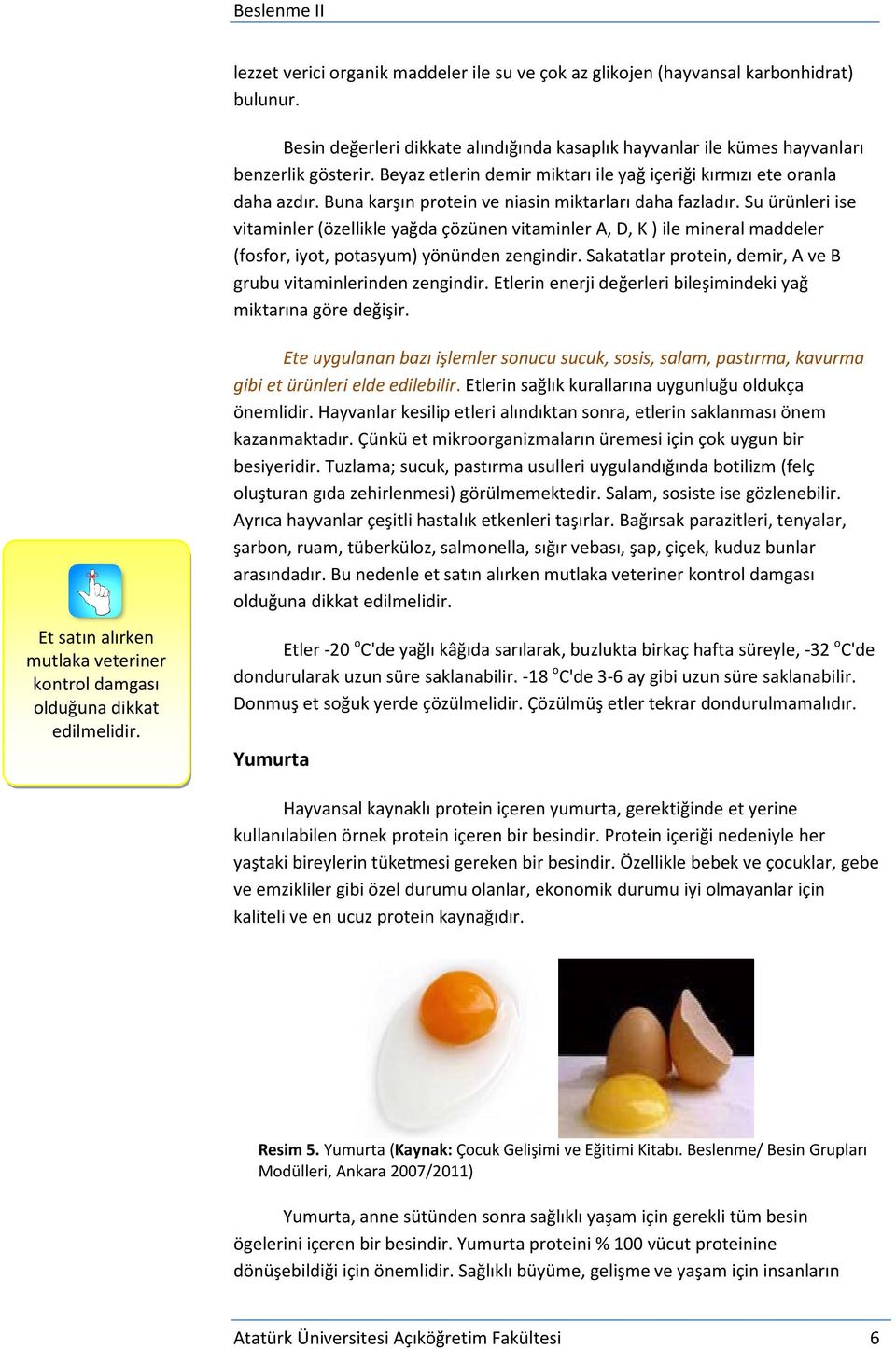 Su ürünleri ise vitaminler (özellikle yağda çözünen vitaminler A, D, K ) ile mineral maddeler (fosfor, iyot, potasyum) yönünden zengindir.