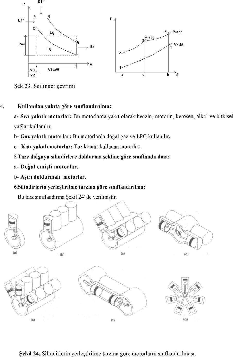 kullanılır. b- Gaz yakıtlı motorlar: Bu motorlarda doğal gaz ve LPG kullanılır. c- Katı yakıtlı motorlar: oz kömür kullanan motorlar. 5.