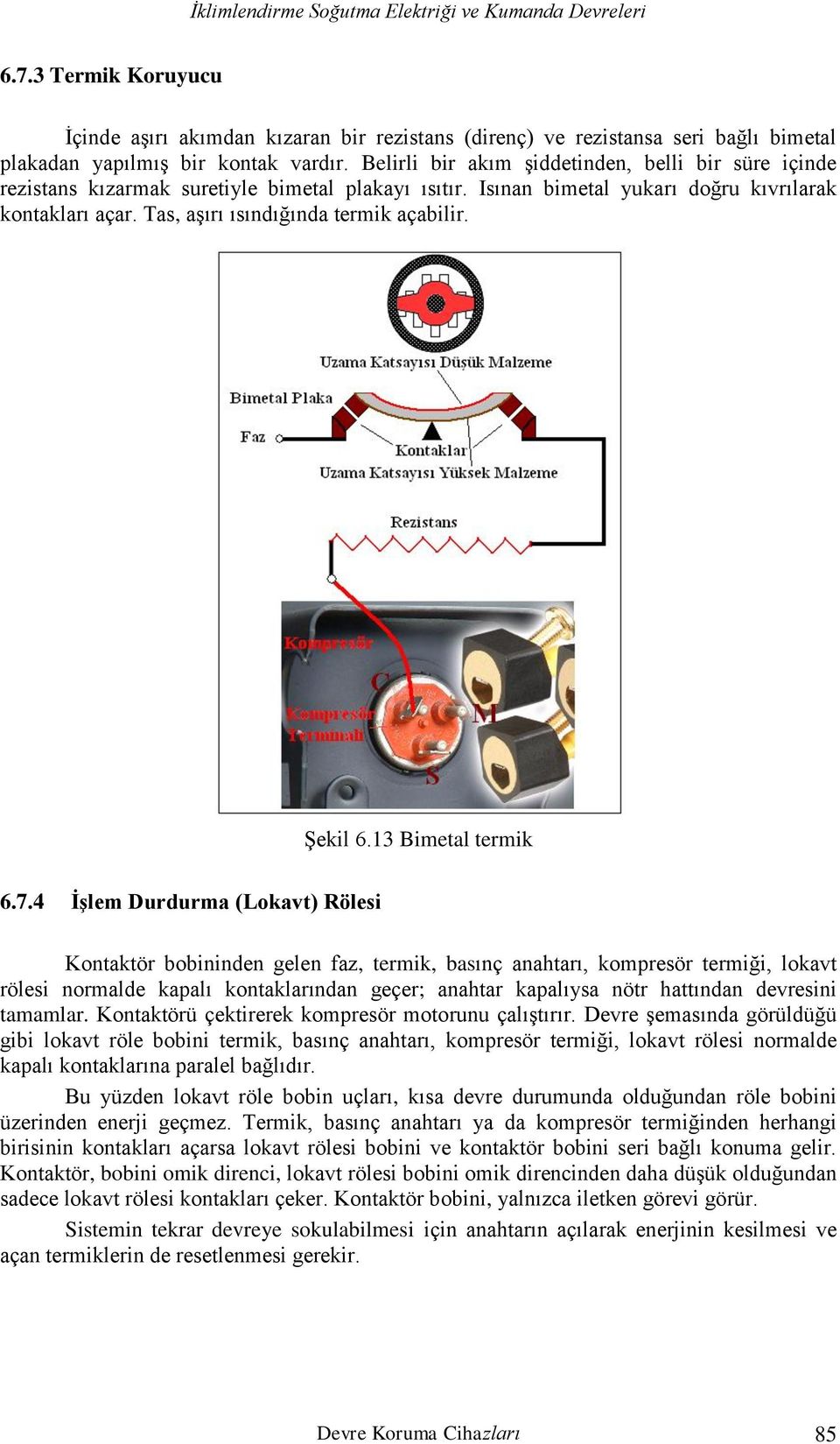 Şekil 6.13 Bimetal termik 6.7.