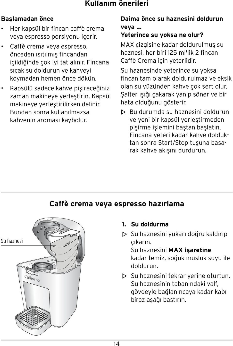 Bundan sonra kullanılmazsa kahvenin aroması kaybolur. Daima önce su haznesini doldurun veya... Yeterince su yoksa ne olur?