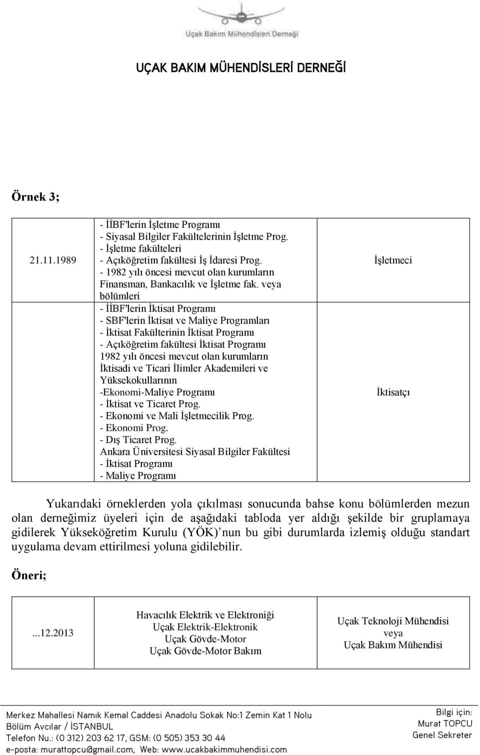 veya bölümleri - ĠĠBF'lerin Ġktisat Programı - SBF'lerin Ġktisat ve Maliye Programları - Ġktisat Fakülterinin Ġktisat Programı - Açıköğretim fakültesi Ġktisat Programı 1982 yılı öncesi mevcut olan