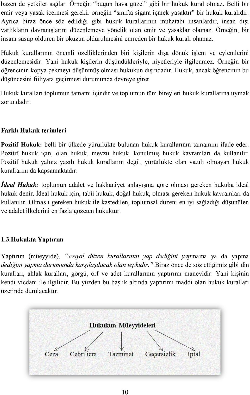 Örneğin, bir insanı süsüp öldüren bir öküzün öldürülmesini emreden bir hukuk kuralı olamaz. Hukuk kurallarının önemli özelliklerinden biri kişilerin dışa dönük işlem ve eylemlerini düzenlemesidir.