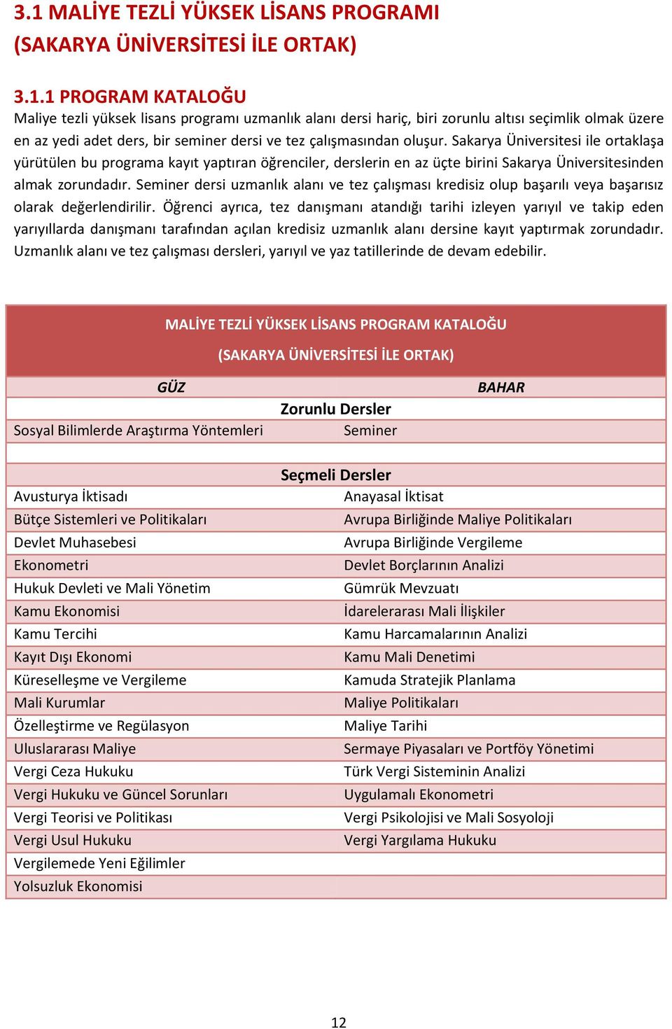 Seminer dersi uzmanlık alanı ve tez çalışması kredisiz olup başarılı veya başarısız olarak değerlendirilir.