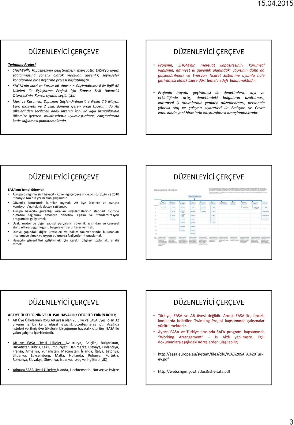 İdari ve Kurumsal Yapısının Güçlendirilmesi ne ilişkin 2,5 Milyon Euro maliyetli ve 2 yıllık dönemi içeren proje kapsamında AB ülkelerinden seçilecek aday ülkenin konuyla ilgili uzmanlarının ülkemize