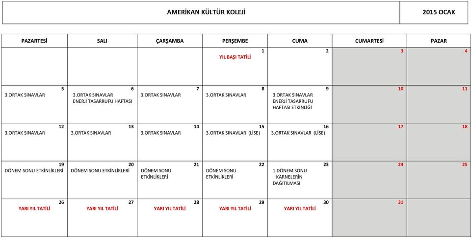 ETKİNLİKLERİ DÖNEM SONU ETKİNLİKLERİ.