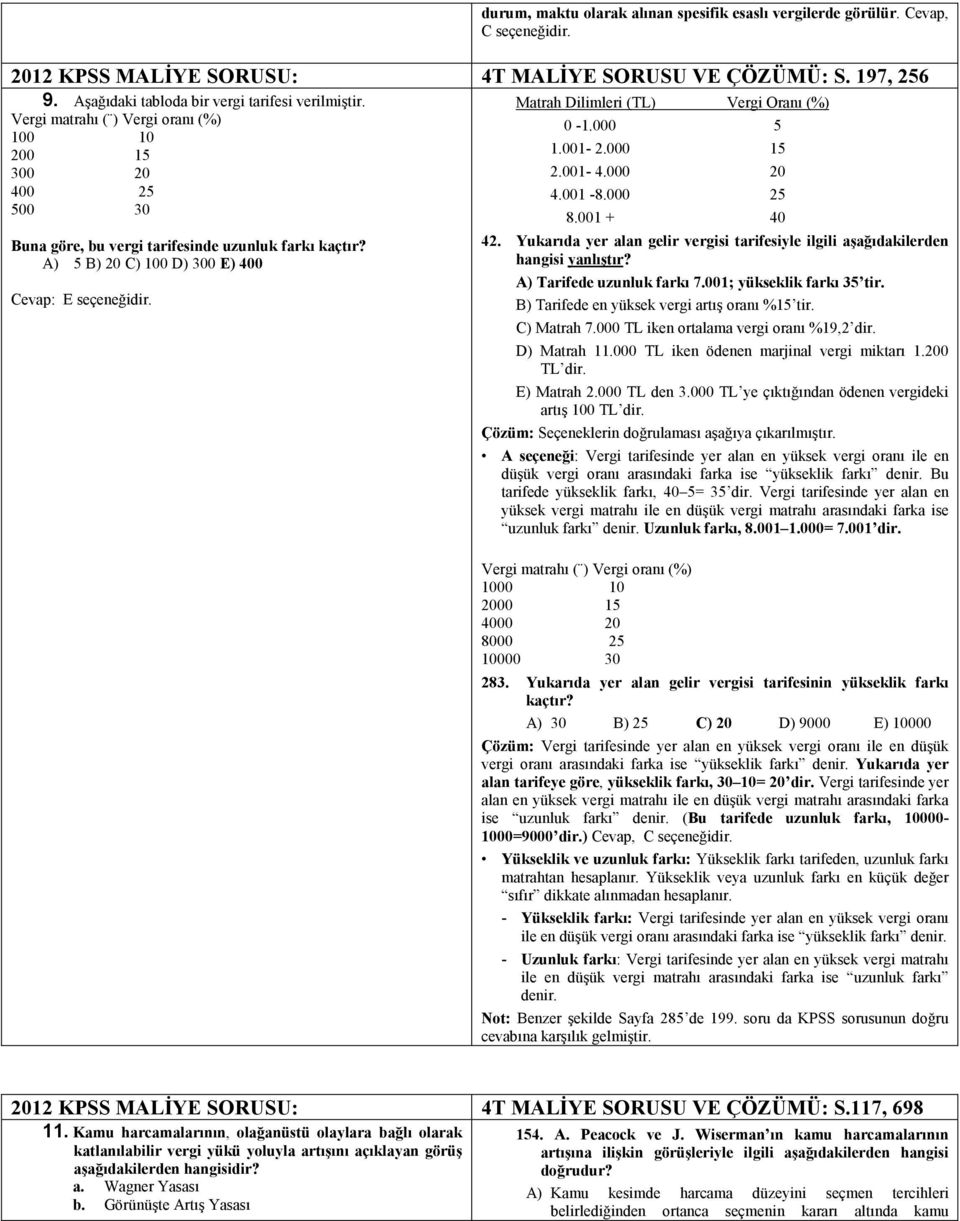 A) 5 B) 20 C) 100 D) 300 E) 400 Cevap: E seçeneğidir. Matrah Dilimleri (TL) Vergi Oranı (%) 0-1.000 5 1.001-2.000 15 2.001-4.000 20 4.001-8.000 25 8.001 + 40 42.