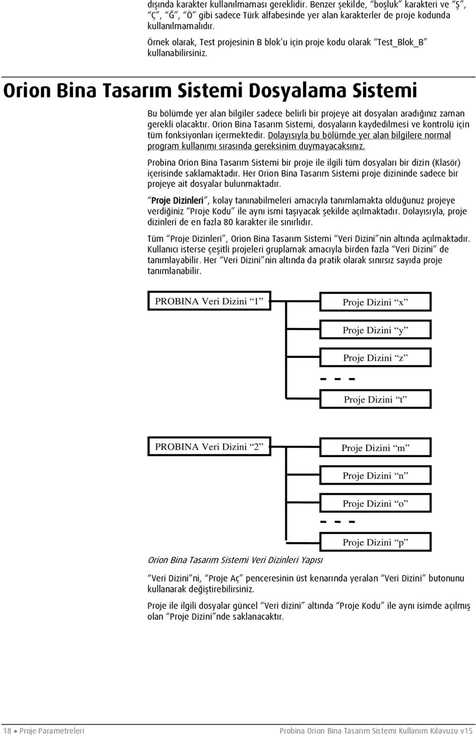 Orion Bina Tasarım Sistemi Dosyalama Sistemi Bu bölümde yer alan bilgiler sadece belirli bir projeye ait dosyaları aradığınız zaman gerekli olacaktır.