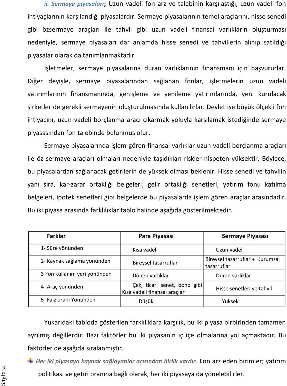 tahvillerin alınıp satıldığı piyasalar olarak da tanımlanmaktadır. İşletmeler, sermaye piyasalarına duran varlıklarının finansmanı için başvururlar.