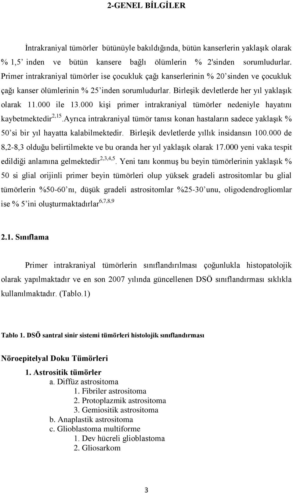 000 kişi primer intrakraniyal tümörler nedeniyle hayatını kaybetmektedir 2,15.Ayrıca intrakraniyal tümör tanısı konan hastaların sadece yaklaşık % 50 si bir yıl hayatta kalabilmektedir.