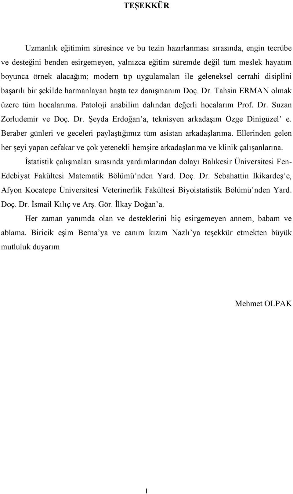 Patoloji anabilim dalından değerli hocalarım Prof. Dr. Suzan Zorludemir ve Doç. Dr. Şeyda Erdoğan a, teknisyen arkadaşım Özge Dinigüzel e.