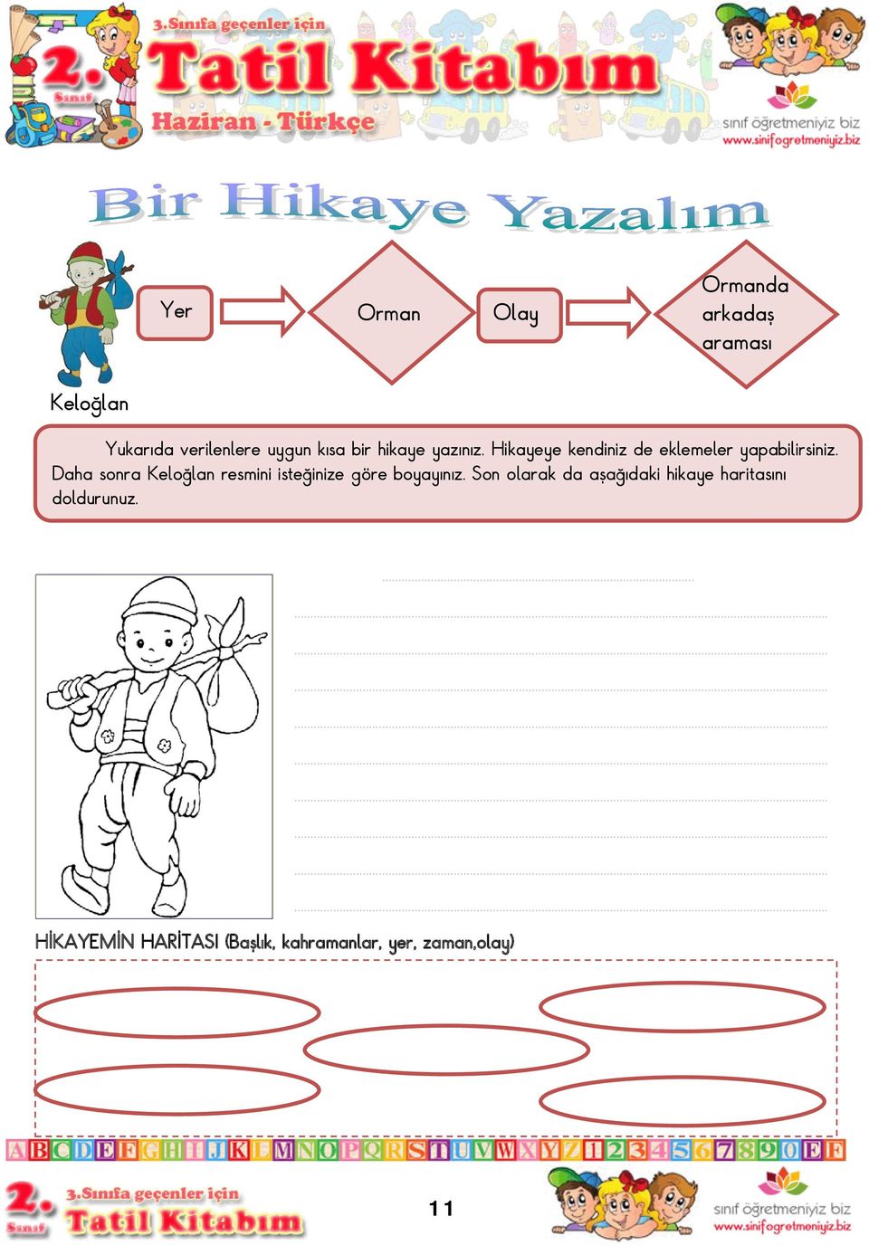 Daha sonra Keloğlan resmini isteğinize göre boyayınız.