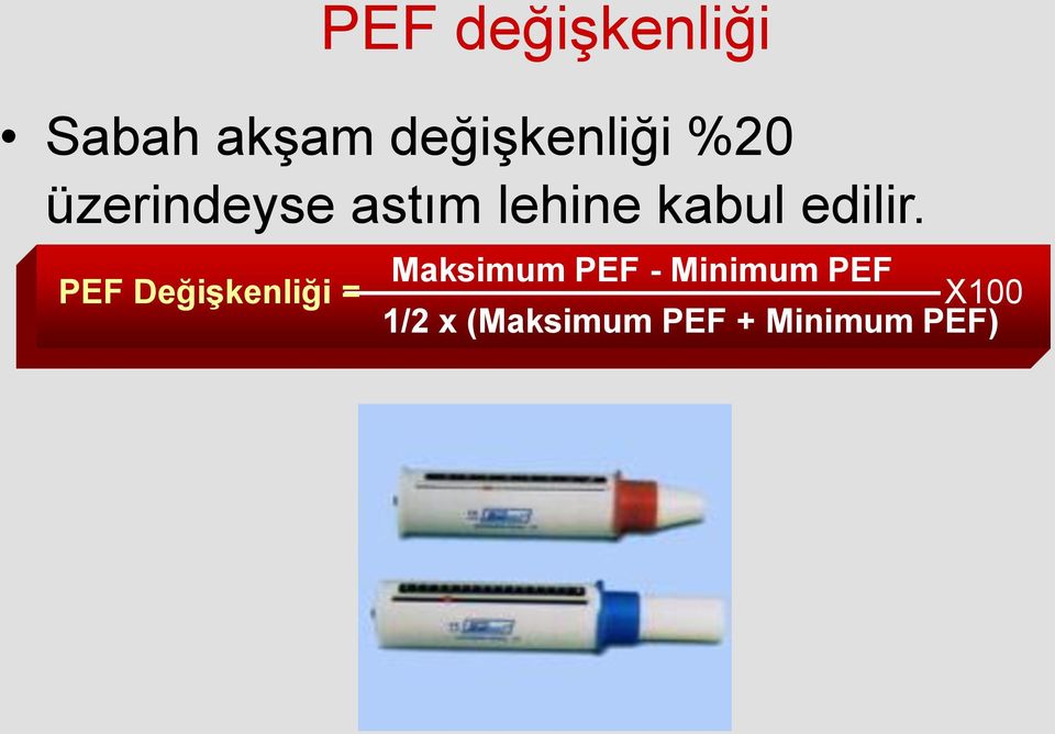 PEF Değişkenliği = Maksimum PEF - Minimum