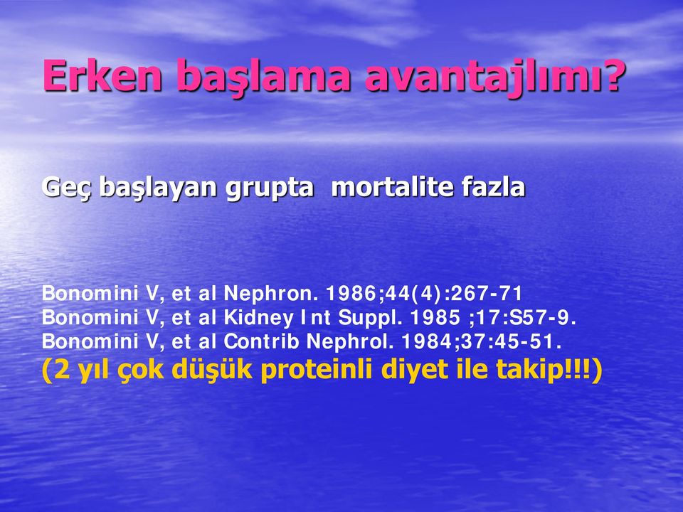 1986;44(4):267-71 Bonomini V, et al Kidney Int Suppl.