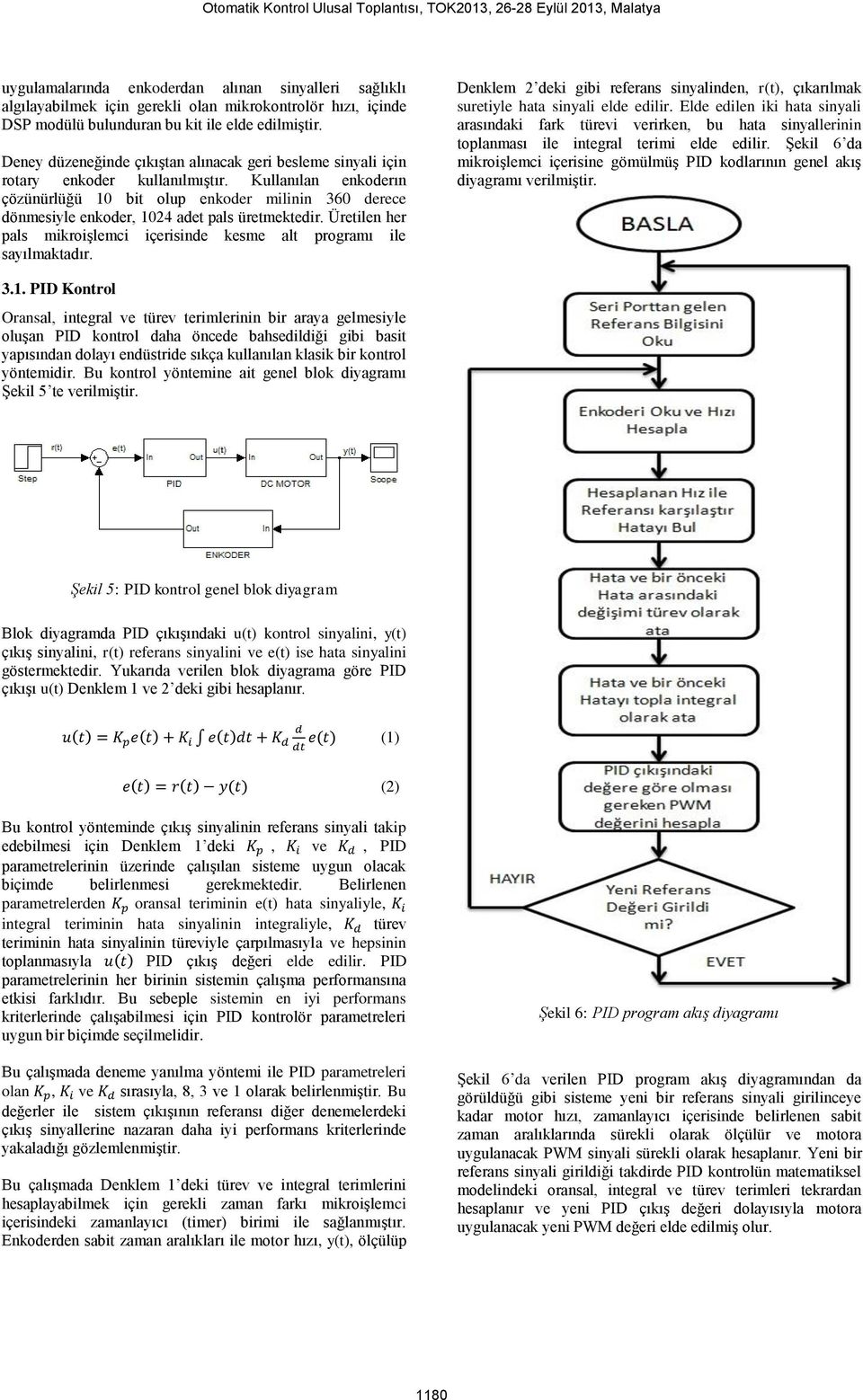 Kullanılan enkoderın çözünürlüğü 10 bit olup enkoder milinin 360 derece dönmesiyle enkoder, 1024 adet pals üretmektedir. Üretilen her pals mikroişlemci içerisinde kesme alt programı ile sayılmaktadır.