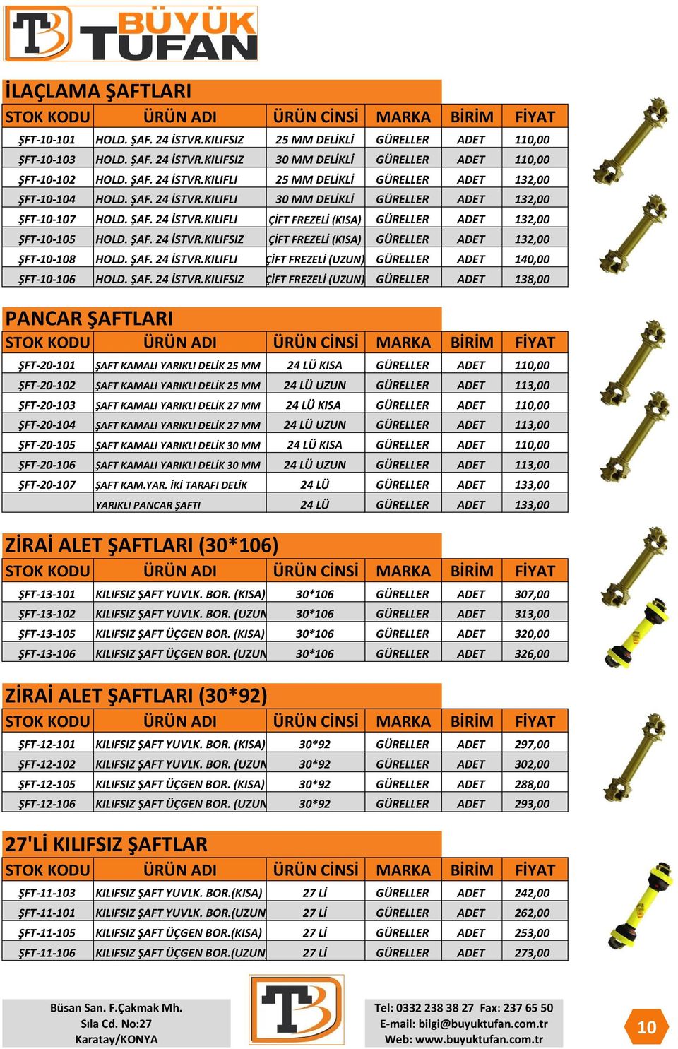 KILIFSIZ 25 MM DELİKLİ GÜRELLER ADET 110,00 ŞFT-10-103 HOLD. ŞAF. 24 İSTVR.KILIFSIZ 30 MM DELİKLİ GÜRELLER ADET 110,00 ŞFT-10-102 HOLD. ŞAF. 24 İSTVR.KILIFLI 25 MM DELİKLİ GÜRELLER ADET 132,00 ŞFT-10-104 HOLD.